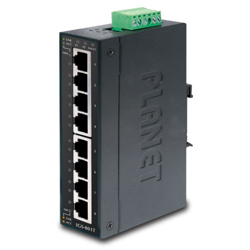 8-портовый промышленный коммутатор 10/100 / 1000T Gigabit Ethernet ...