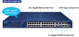 24-портовый управляемый коммутатор Planet GS-4210-24PL4C