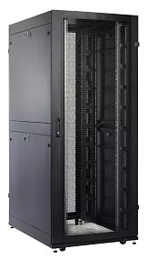 Шкаф серверный ПРОФ напольный 42U (800 × 1200) двери двойные перф. 2 шт., черный, в сборе от компании Гринпоинт