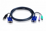 КВМ-кабель со встроенным конвертером интерфейса PS/2-USB (1.8м)