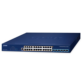  Управляемый Ethernet коммутатор L3 24-Port 2.5GBASE-T 802.3bt PoE + 6-Port 10GBASE-X SFP+ PLANET MGS-6311-24UPL6X