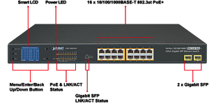 16-портовый коммутатор Planet GSW-1820VHP