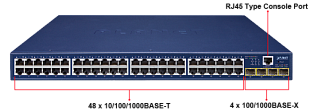 48-портовый управляемый коммутатор Planet GS-4210-48P4S
